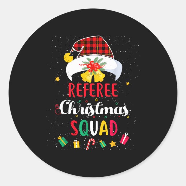 Adesivo Redondo Referee Christmas Squad Santa Hat Umre Match  (Frente)