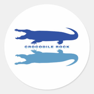 Adesivo Redondo Reflexão Crocodilo (Azul)