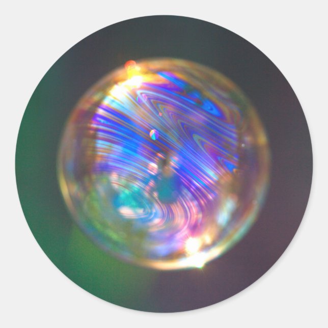 Adesivo Redondo Reflexão de Bolha Flutuante (Frente)