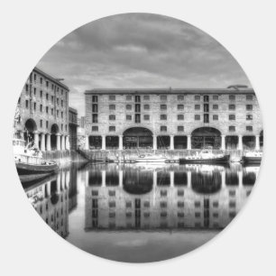 Adesivo Redondo Reflexões de Albert Dock Liverpool