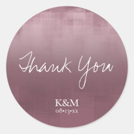 Adesivo Redondo Reflexões de Aquarela Obrigado Mauve ID774