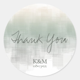 Adesivo Redondo Reflexões de Aquarela Obrigado Sage ID774