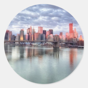 Adesivo Redondo Reflexões lindos da opinião e da cidade da manh