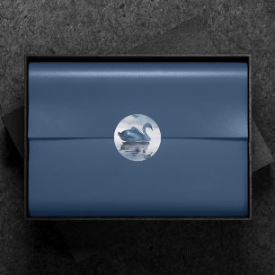 Adesivo Redondo Reflexos Nebulosos   Casamento do Lago do Cisne Az