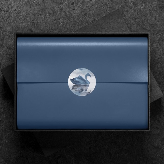 Adesivo Redondo Reflexos Nebulosos | Casamento do Lago dos Cisnes  (Criador carregado)