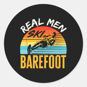Adesivo Redondo Refoot Water Skier Skier Funny Real Men Esquiar Re