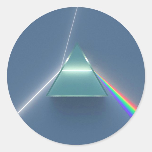 Adesivo Redondo Refração e Reflexão da Prisma Óptica (Frente)
