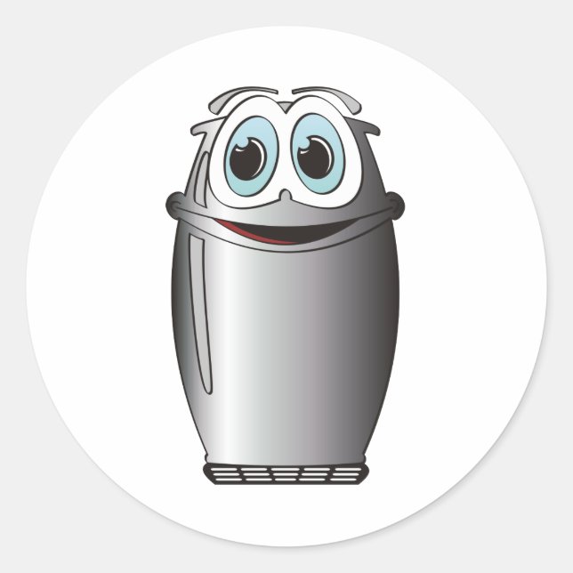 Adesivo Redondo Refrigerador de Cartoons de Aço Inoxidável (Frente)