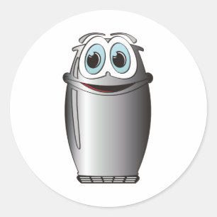 Adesivo Redondo Refrigerador de Cartoons de Aço Inoxidável