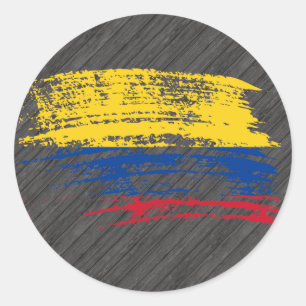 Adesivo Redondo Refrigere o design colombiano da bandeira