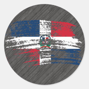 Adesivo Redondo Refrigere o design dominiquense da bandeira
