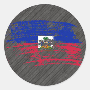 Adesivo Redondo Refrigere o design haitiano da bandeira