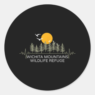 Adesivo Redondo Refúgio de Vida Selvagem das Montanhas Wichita Hea