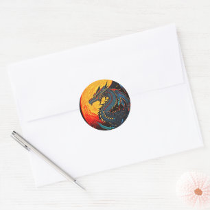 Adesivo Redondo Regal Dragon Moon Sticker - Poder Mítico!