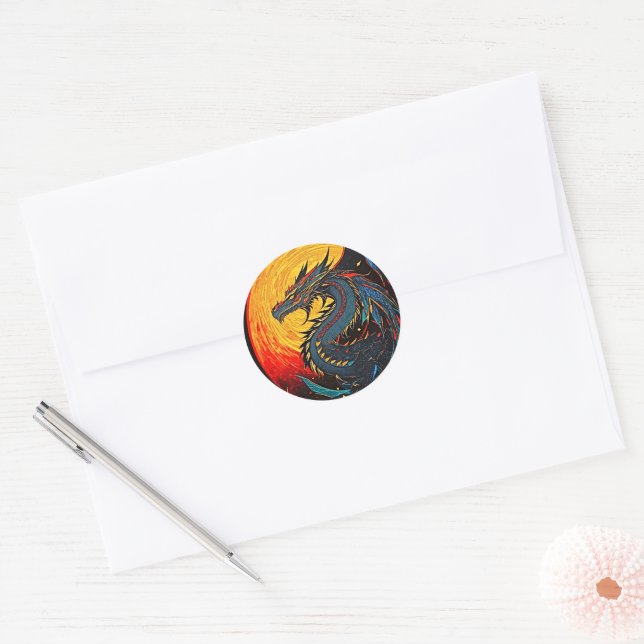 Adesivo Redondo Regal Dragon Moon Sticker - Poder Mítico! (Envelope)