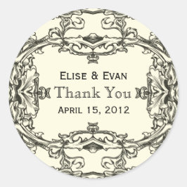 Adesivo Redondo Regal Elegance Obrigado, Stickers