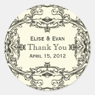 Adesivo Redondo Regal Elegance Obrigado, Stickers