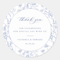 Regência Blue Floral Casamento Obrigado