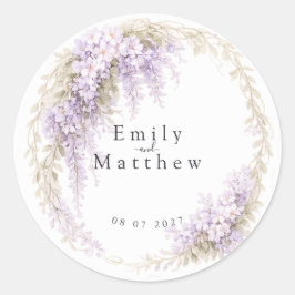Adesivo Redondo Regency Wisteria Round Wedding Stickers