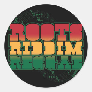 Adesivo Redondo Reggae de Riddim das raizes