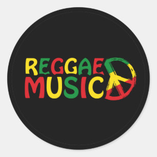 Adesivo Redondo Reggae Music design, reggae art