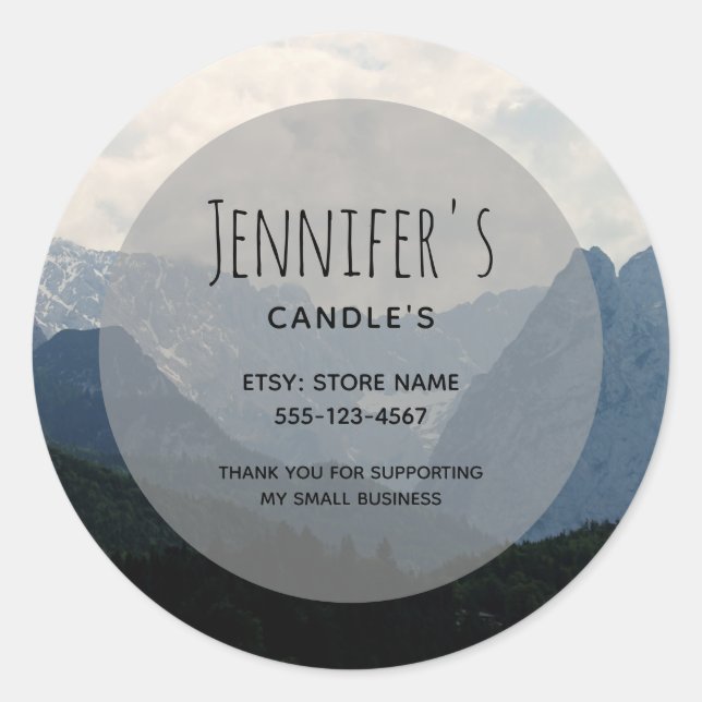 Adesivo Redondo Região de Foto Natural dos Alpes (Frente)