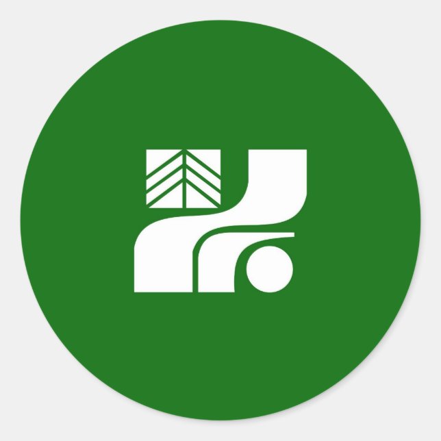 Adesivo Redondo região do país japão pavilhão tochigi (Frente)