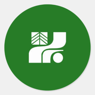 Adesivo Redondo região do país japão pavilhão tochigi