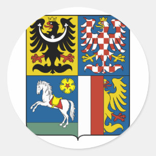 Adesivo Redondo Região Silesian de Moravian, checa