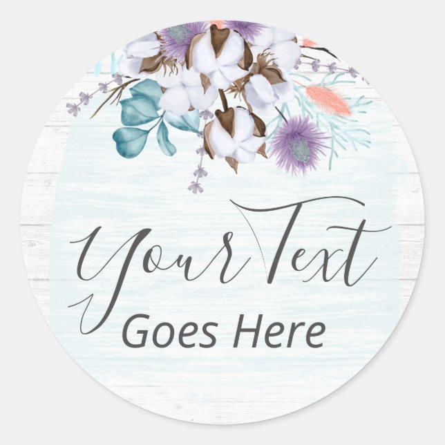 Adesivo Redondo Região Sul de Algodão Boll Farmhouse De Madeira Ru (Frente)