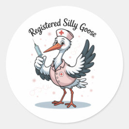 Adesivo Redondo Registered Silly Goose Nurse Sticker