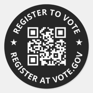 Adesivo Redondo Registrar para votar o código QR personalizado dig