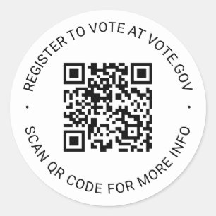 Adesivo Redondo Registre-se para votar branco personalizado do Cód