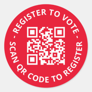 Adesivo Redondo Registre-se para votar código QR personalizável di
