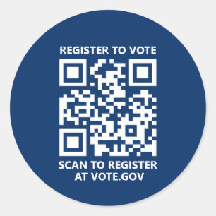 Adesivo Redondo Registre-se para votar marinho personalizado do Có