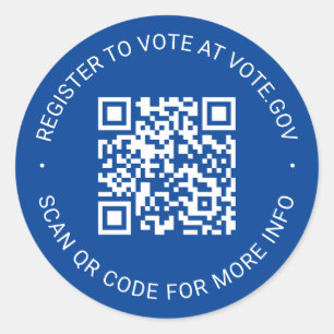 Adesivo Redondo Registre-se para votar o código QR digitalizável a