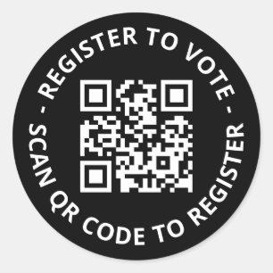 Adesivo Redondo Registre-se para votar o código QR personalizável