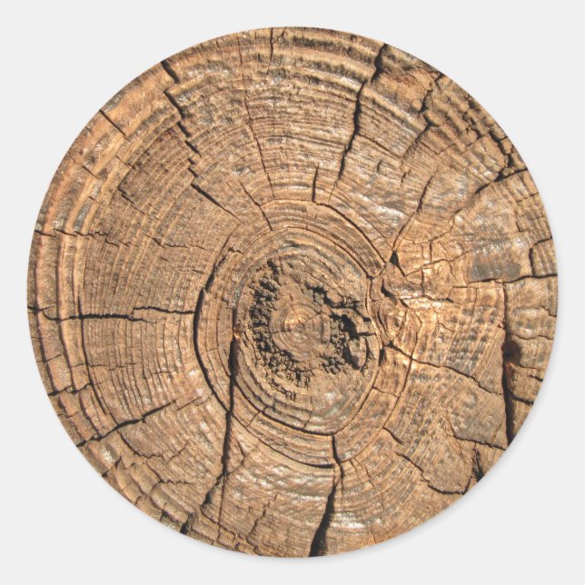 Adesivo Redondo Registro de madeira (Frente)