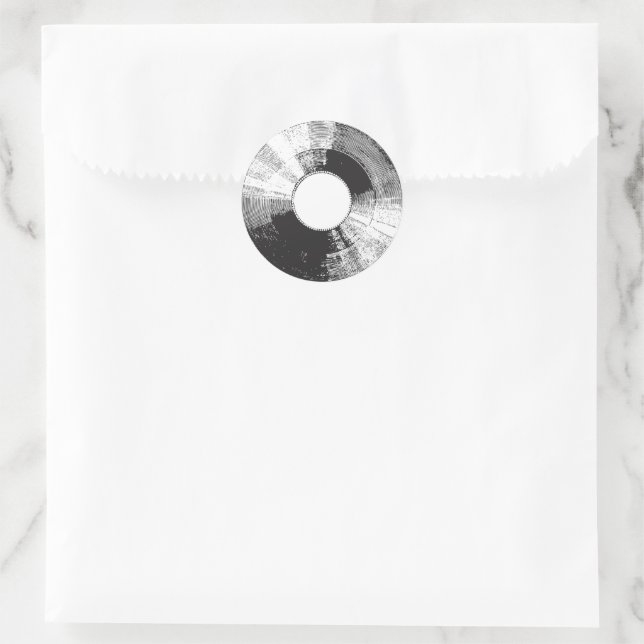 Adesivo Redondo Registro de vinilo em apuros (Bolsa)