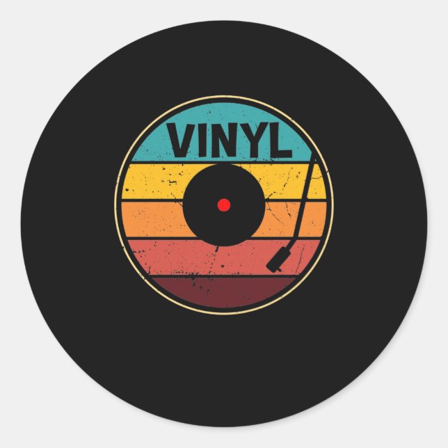 Adesivo Redondo Registro de Vinilo Retroativo - Registro de Vinila (Frente)