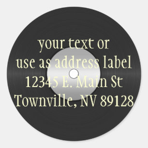 Adesivo Redondo Registro LP Vinil-Look