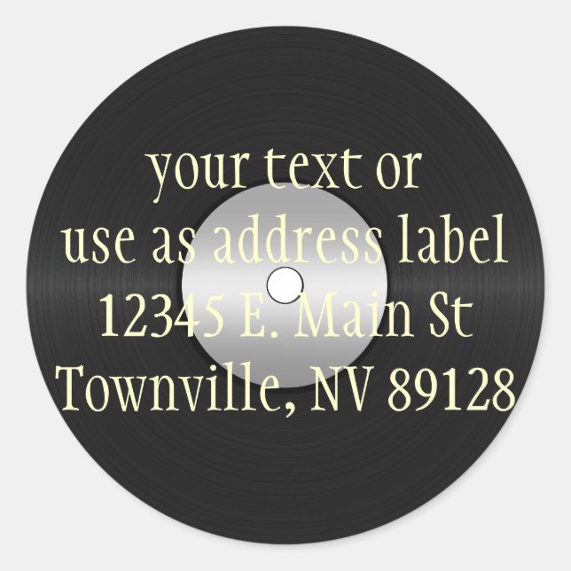 Adesivo Redondo Registro LP Vinil-Look (Frente)