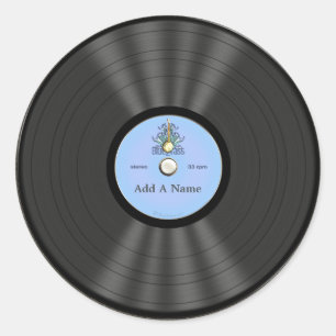 Adesivo Redondo Registro personalizado de Vinil Bluegrass