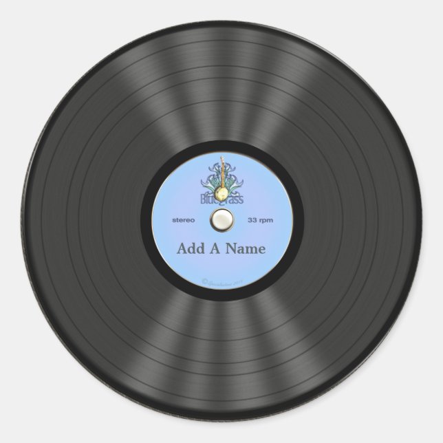 Adesivo Redondo Registro personalizado de Vinil Bluegrass (Frente)