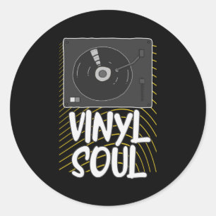 Adesivo Redondo Registro Vinil Soul Turntable DJ