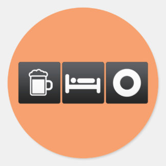 Adesivo Redondo Registros de Bebidas, Sono e Vinil