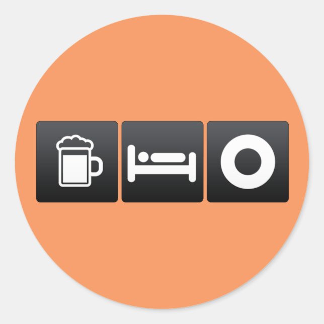 Adesivo Redondo Registros de Bebidas, Sono e Vinil (Frente)