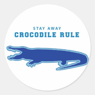 Adesivo Redondo Regra Crocodilo (Azul)