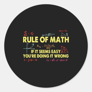 Adesivo Redondo Regra Divertida de Matemática Se Parece Fácil Você