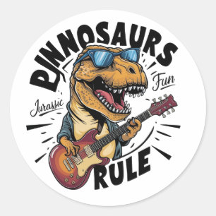 Adesivo Redondo Regra dos dinossauros